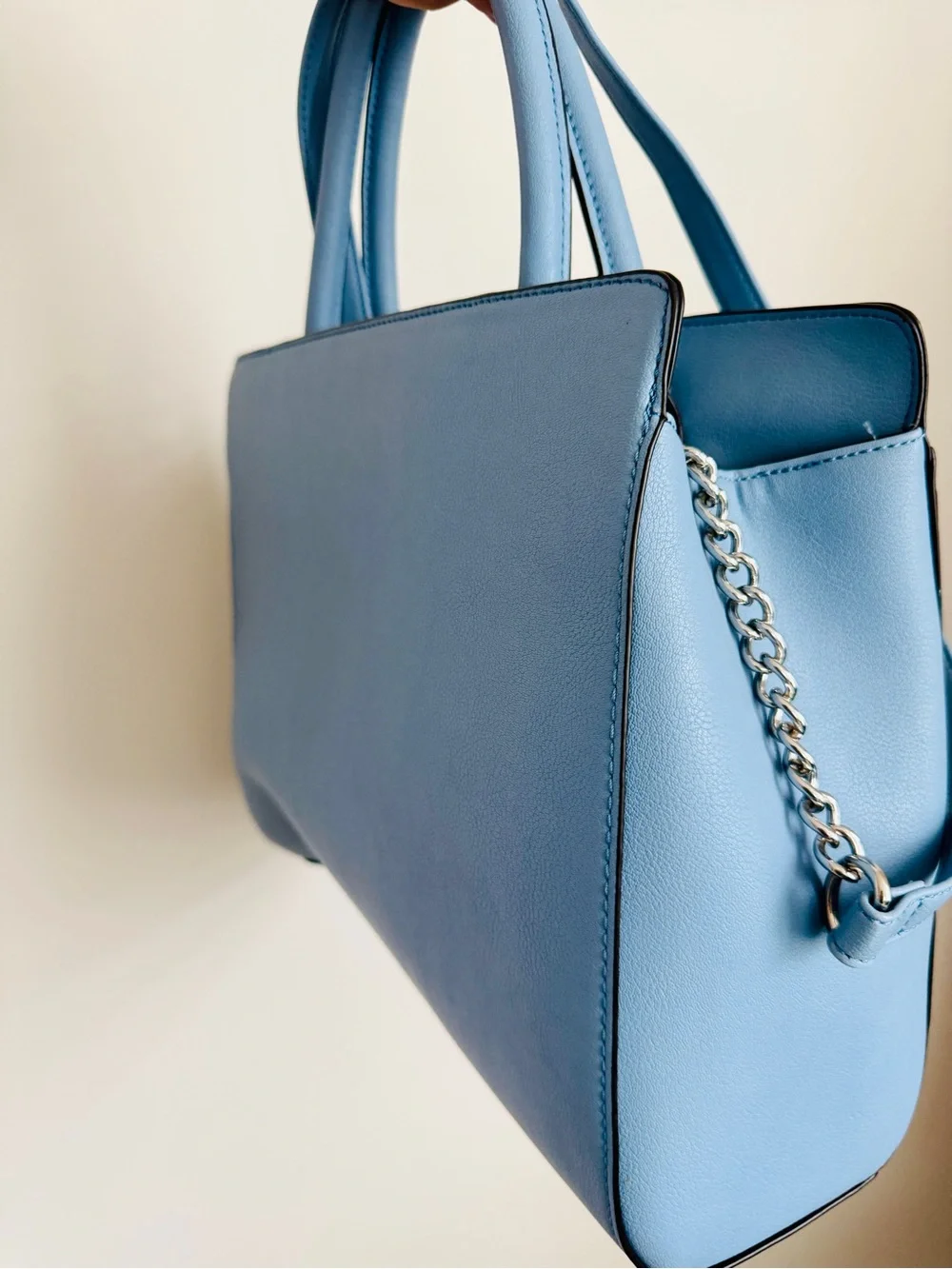 Nine West Blue Bow Satchel Purse Crossbody Shoulder Bag Chain Strap NWOT